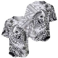 Guam-Land of the Chamorro Baseball Jersey Polynesian Tattoo Style Hibiscus and Plumeria Art