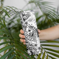 Guam-Land of the Chamorro Skinny Tumbler Polynesian Tattoo Style Hibiscus and Plumeria Art