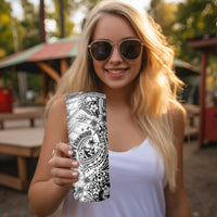 Guam-Land of the Chamorro Skinny Tumbler Polynesian Tattoo Style Hibiscus and Plumeria Art