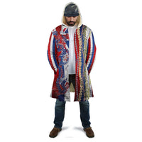 Hawaiian Sea Animals Cloak with Lei and Flag Style