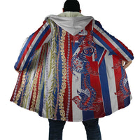 Hawaiian Sea Animals Cloak with Lei and Flag Style