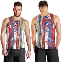 Hawaiian Sea Animals Men Tank Top with Lei and Flag Style LT03 - Polynesian Pride