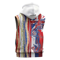 Hawaiian Sea Animals Sleeveless Hoodie with Lei and Flag Style LT03 - Polynesian Pride