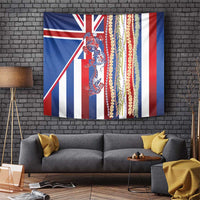 Hawaiian Sea Animals Tapestry with Lei and Flag Style