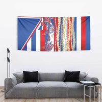 Hawaiian Sea Animals Tapestry with Lei and Flag Style