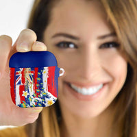 Hawaiian Sea Turtles and Plumeria AirPods Case with Lei and Flag Grunge Style