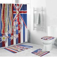 Hawaiian Polynesian Tribal Turtles Bathroom Set with Lei and Flag Style
