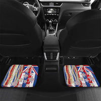Hawaiian Polynesian Tribal Turtles Car Mats with Lei and Flag Style LT03 Set 2pcs - Back Multicolor - Polynesian Pride