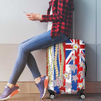 Hawaiian Polynesian Tribal Turtles Luggage Cover with Lei and Flag Style