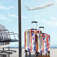 Hawaiian Polynesian Tribal Turtles Luggage Cover with Lei and Flag Style
