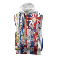 Hawaiian Polynesian Tribal Turtles Sleeveless Hoodie with Lei and Flag Style LT03 Multicolor - Polynesian Pride