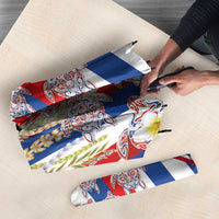 Hawaiian Polynesian Tribal Turtles Umbrella with Lei and Flag Style