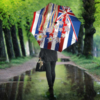 Hawaiian Polynesian Tribal Turtles Umbrella with Lei and Flag Style