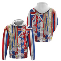 Hawaiian Polynesian Tribal Turtles Zip Hoodie with Lei and Flag Style LT03 - Polynesian Pride