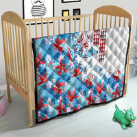 Hawaiian Tribal Manta Ray Quilt Kakau Tattoo and Flowers Surfing Waves Pattern Ocean Color