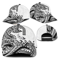 Hawaiian Tribal Manta Ray Classic Cap Kakau Tattoo and Polynesian Art Motif Pattern
