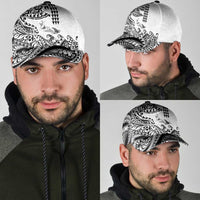 Hawaiian Tribal Manta Ray Classic Cap Kakau Tattoo and Polynesian Art Motif Pattern