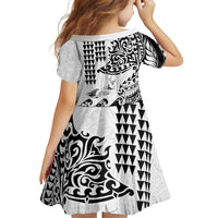 Hawaiian Tribal Manta Ray Family Matching Short Sleeve Bodycon Dress and Hawaiian Shirt Kakau Tattoo and Polynesian Art Motif Pattern LT03 - Polynesian Pride