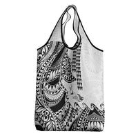 Hawaiian Tribal Manta Ray Grocery Bag Kakau Tattoo and Polynesian Art Motif Pattern