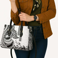 Hawaiian Tribal Manta Ray Leather Bag Kakau Tattoo and Polynesian Art Motif Pattern