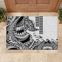 Hawaiian Tribal Manta Ray Rubber Doormat Kakau Tattoo and Polynesian Art Motif Pattern LT03 Multicolor - Polynesian Pride