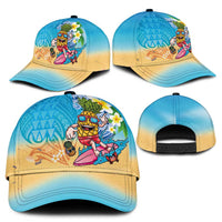 Hawaiian Funny Pineapple Surfing Classic Cap Beach with Tribal Kakau and Plumeria
