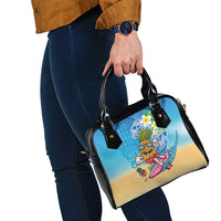 Hawaiian Funny Pineapple Surfing Shoulder Handbag Beach with Tribal Kakau and Plumeria LT03 - Polynesian Pride