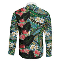 Hawaiian Taro Leaves and Ohia Lehua Family Matching Summer Maxi Dress and Hawaiian Shirt Polynesian Tribal Art Tropical Plants Motifs Colorful LT03 - Polynesian Pride