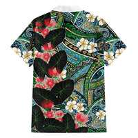 Hawaiian Taro Leaves and Ohia Lehua Hawaiian Shirt Polynesian Tribal Art Tropical Plants Motifs Colorful LT03 - Polynesian Pride