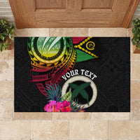 Vanuatu 44th Anniversary Rubber Doormat Boars Tusk Tugeta Yumi Selebretem Indipendens Dei
