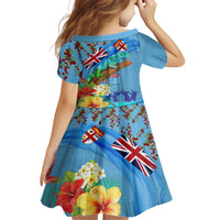 Fiji Day Family Matching Off Shoulder Short Dress and Hawaiian Shirt Tagimoucia Flower and Melanesia Pattern