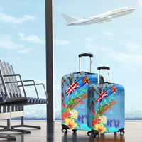 Fiji Day Luggage Cover Tagimoucia Flower and Melanesia Pattern