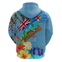 Fiji Day Zip Hoodie Tagimoucia Flower and Melanesia Pattern