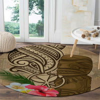 Hawaii Kanaloa Tiki Round Carpet Polynesian Tattoo and Tapa Pattern LT03 - Polynesian Pride