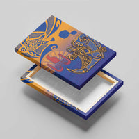 Hawaiki Nui Va'a Solo French Polynesia Canvas Wall Art Sunset Color