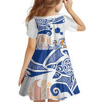 Hawaiki Nui Va'a Solo French Polynesia Family Matching Off Shoulder Maxi Dress and Hawaiian Shirt Blue Color