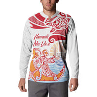 Hawaiki Nui Va'a Solo French Polynesia Button Sweatshirt Red Color