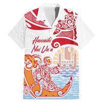 Hawaiki Nui Va'a Solo French Polynesia Family Matching Mermaid Dress and Hawaiian Shirt Red Color