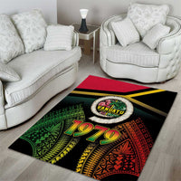 Vanuatu Constitution Day Area Rug Polynesian Tattoo and Pig Tusk Since 1979
