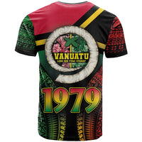 Vanuatu Constitution Day T Shirt Polynesian Tattoo and Pig Tusk Since 1979 LT03 - Polynesian Pride