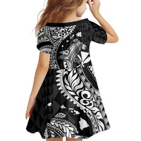 Aloha Hawaii Hammerhead Shark Family Matching Summer Maxi Dress and Hawaiian Shirt Black Kakau and Polynesian Tattoo LT03 - Polynesian Pride