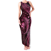 Aloha Hawaii Hammerhead Shark Family Matching Tank Maxi Dress and Hawaiian Shirt Pink Kakau and Polynesian Tattoo LT03