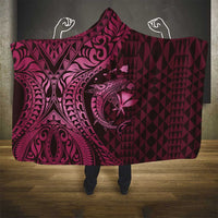 Aloha Hawaii Hammerhead Shark Hooded Blanket Pink Kakau and Polynesian Tattoo LT03 - Polynesian Pride