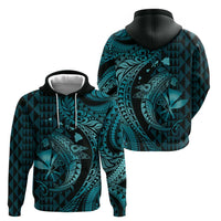 Aloha Hawaii Hammerhead Shark Hoodie Turquoise Kakau and Polynesian Tattoo LT03 - Polynesian Pride
