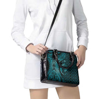 Aloha Hawaii Hammerhead Shark Shoulder Handbag Turquoise Kakau and Polynesian Tattoo LT03