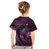 Aloha Hawaii Hammerhead Shark Kid T Shirt Purple Kakau and Polynesian Tattoo LT03