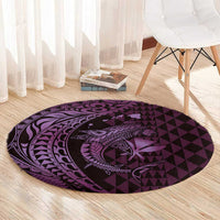 Aloha Hawaii Hammerhead Shark Round Carpet Purple Kakau and Polynesian Tattoo LT03 - Polynesian Pride