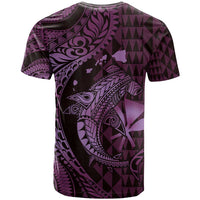 Aloha Hawaii Hammerhead Shark T Shirt Purple Kakau and Polynesian Tattoo LT03