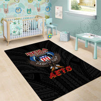 American Samoa Fautasi Area Rug Pago Pago Aeto and Iseula o le Moana of Fagatogo Black Color - Polynesian Pride