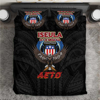 American Samoa Fautasi Bedding Set Pago Pago Aeto and Iseula o le Moana of Fagatogo Black Color - Polynesian Pride